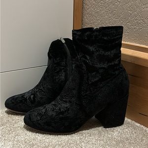 Black suede booties
